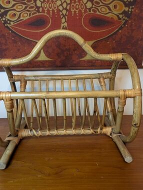 Boho Bamboo Magazine Rack/ LP Record Holder